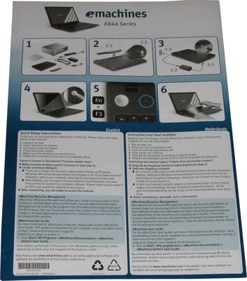 Ноутбук eMachines E644 инструкция