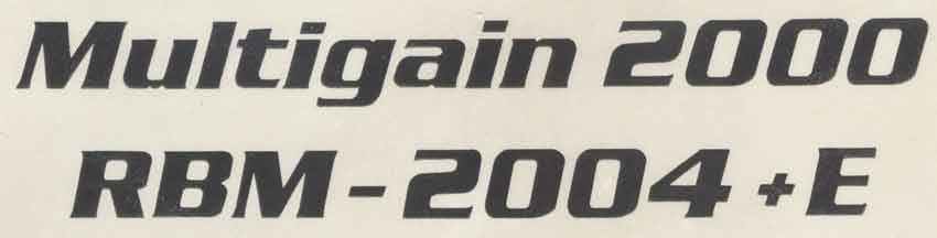 Multigain 2000 RBM-2004+E этикетка устройства