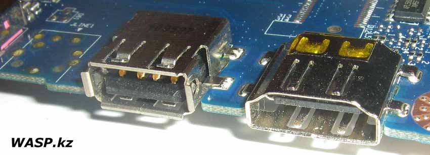 LA-5051P Rev:1.0 разъемы USB и HDMI