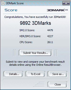 3DMark’06 данные теста программой