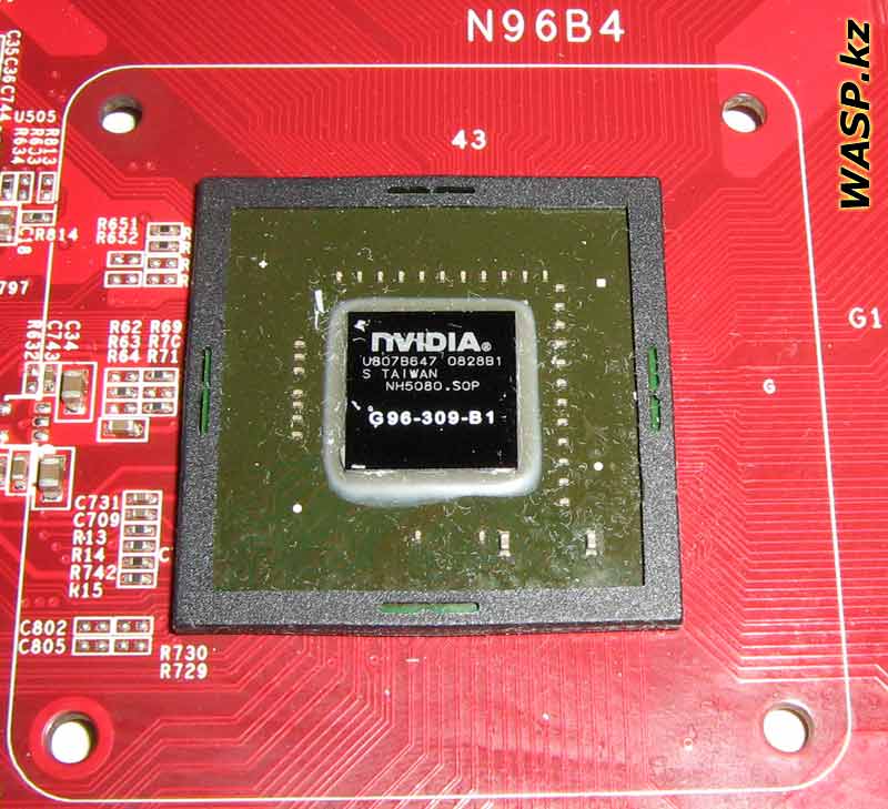 G96-309-B1 видеопроцессор на Colorful 9500GTN968H22