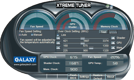 Xtreme Tuner для Galaxy GF 9600GT