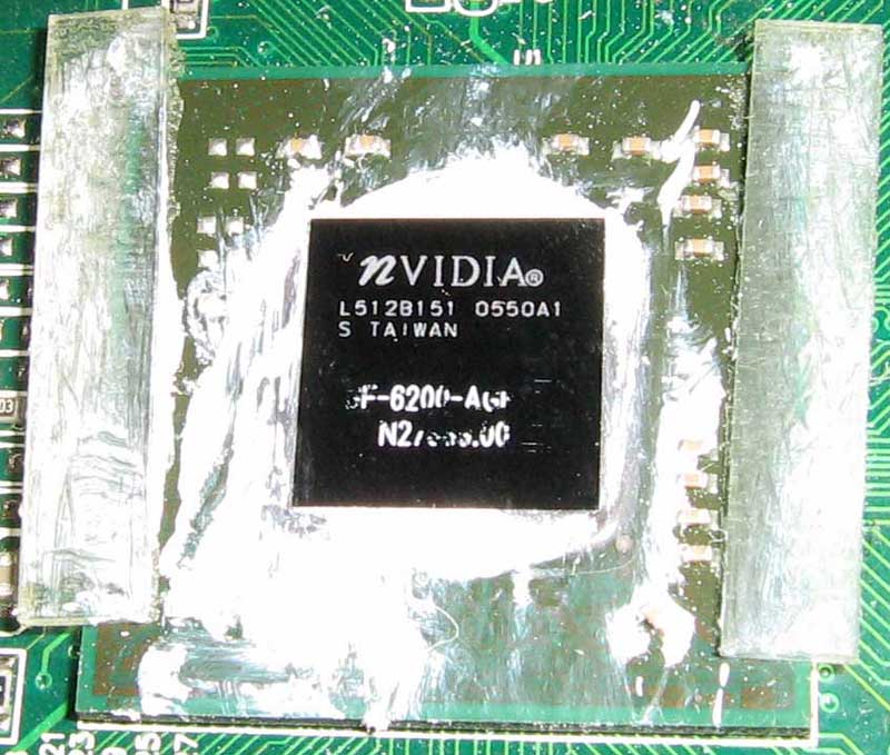 NV44a чип NVidia GF-6200-AGP L512B151 0550A1 S Taiwan