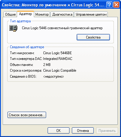 Cirrus Logic CL-GD5446 драйвера под Wibdows XP