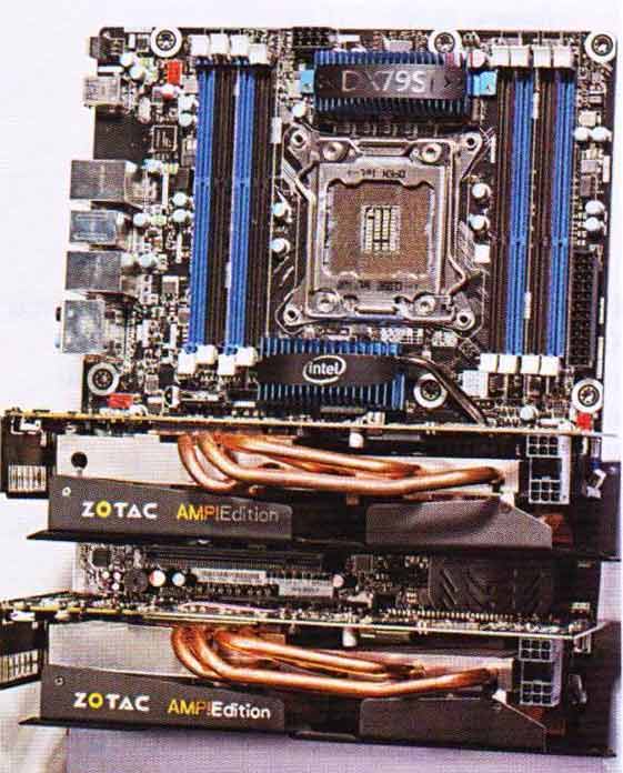 Две видеокарты ZOTAC GeForce GTX 680 AMP! Edition в SLI