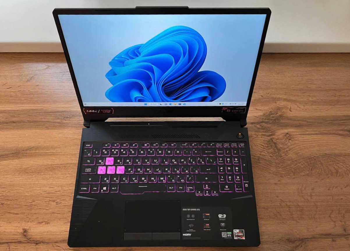 ASUS TUF Gaming A15 FX506QM-HN053W ноутбук с процессором Ryzen 7 5800H