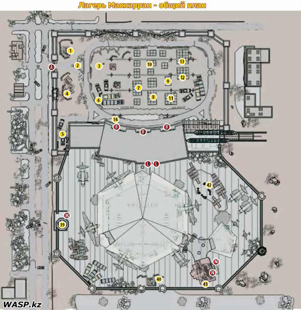 Лагерь Маккарран Fallout: New Vegas - Camp McCarran map