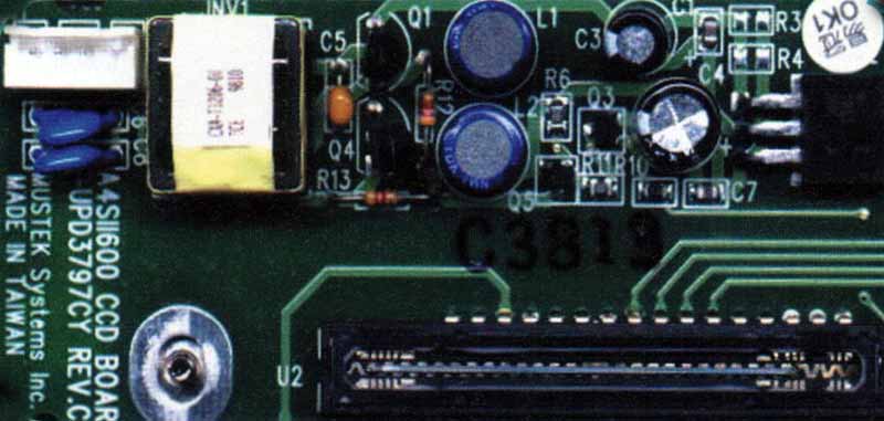 Плата электроники современного CCD сканера и матрица