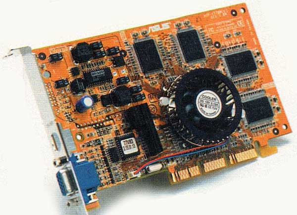 Видеокарта ASUS V7700 память 32 Мбайт и цена в 2000 году $260