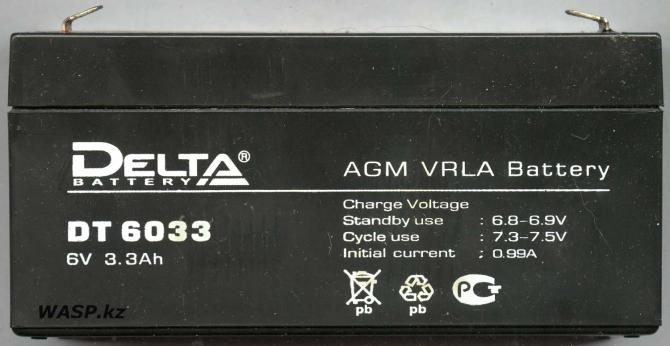 Delta Battery DT6033   6V 3.3Ah