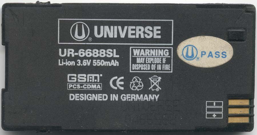 Universe UR-6688SL - аккумулятор для мобильного телефона