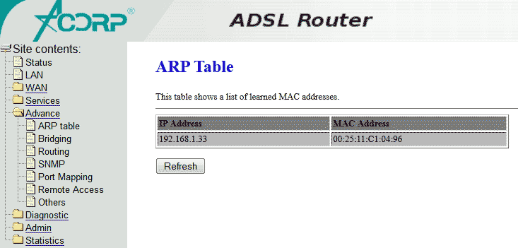 Advance - ARP Table   
