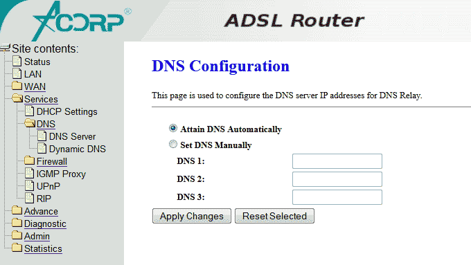 Services DNS Configuration - DNS Server