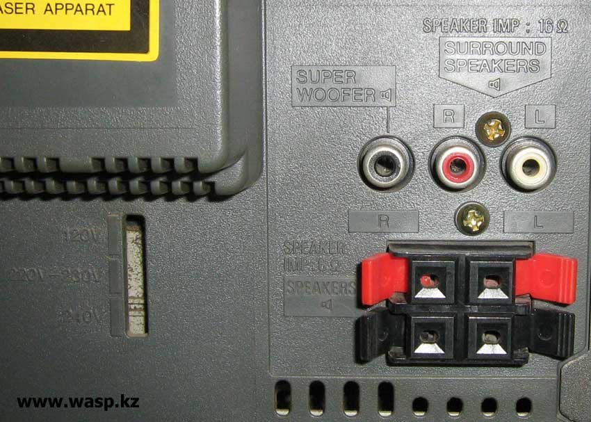 Aiwa NSX-S74 выходы на акустические системы