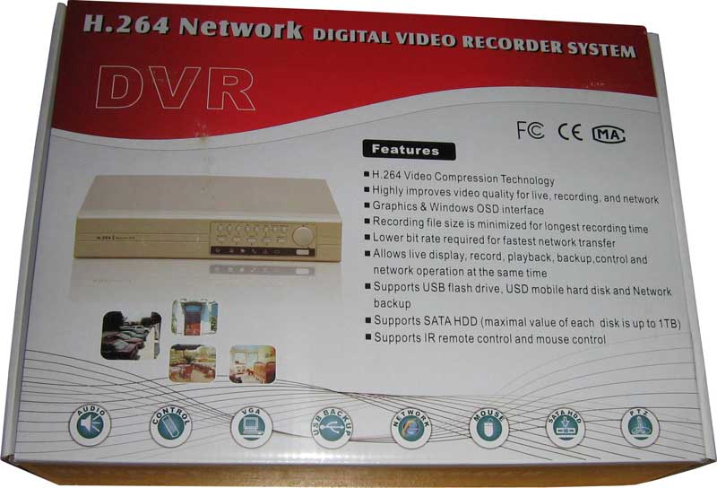 H.264 Network DVR регистратор на 4 камеры