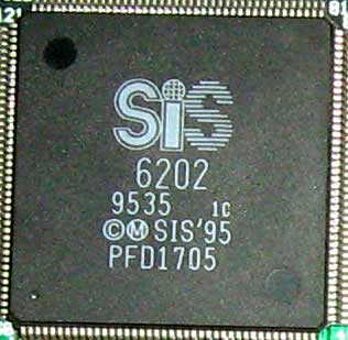 GPU SiS 6202 видеочип на видеокарте 6202-03E