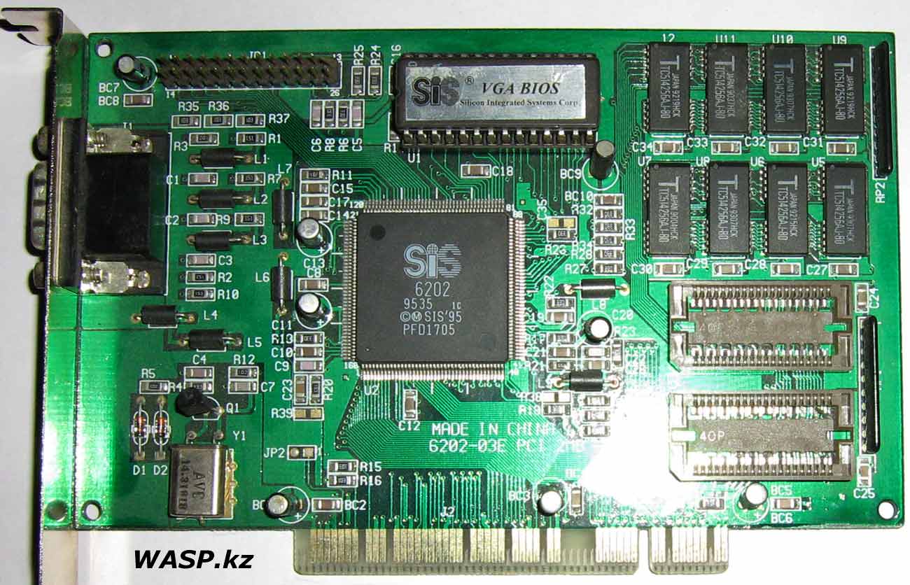 SiS 6202-03E PCI полный обзор старой видеокарты