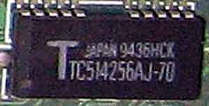 TC514256AJ-70 чип памяти на видеокарте Trident TVGA9000I-1
