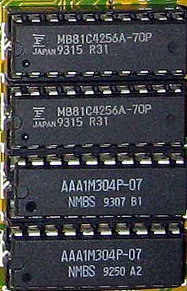 MB81C4256A-70P, AAA1M304P-07 чипы видео памяти