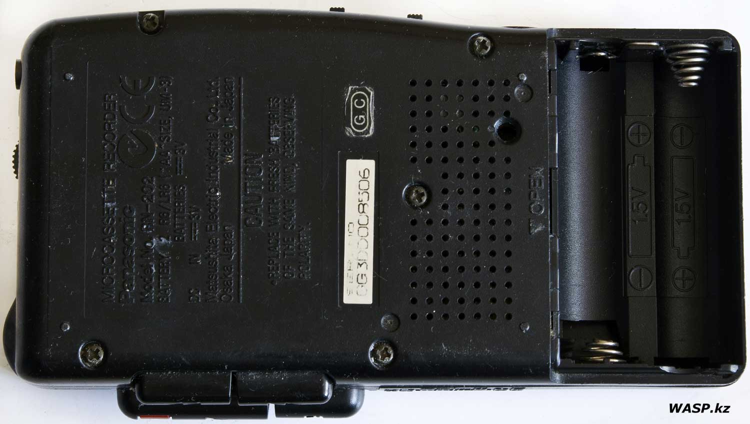Panasonic RN-202 задняя сторона диктофона 90-х