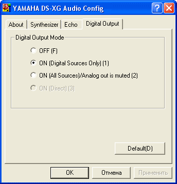 Yamaha XG YMF724E-V цифровой аудио выход